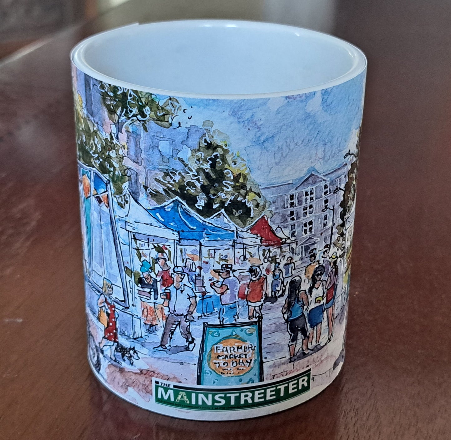 The Mainstreeter 'Farmers' Market' Mug featuring Tim Hunt's Old Ottawa East sketches