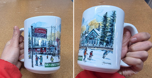 MUG (15oz) - The Mainstreeter 'Rideau Canal Skateway' featuring Tim Hunt's Old Ottawa East sketches